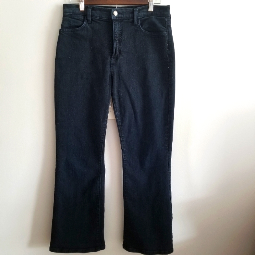 NYDJ Black Studded Straight Subtle Flare Jeans Womens 8P Style P7510DR